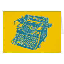 Vintage Pop Art Turquoise Typewriter cards