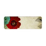 Vintage poppies Avery Label