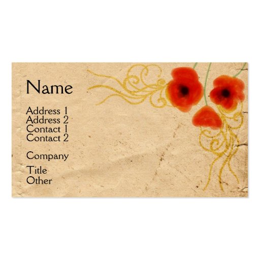 Vintage Poppies Business Card