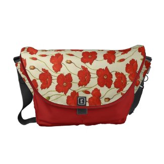 Vintage Poppies Wallpaper Courier Bags