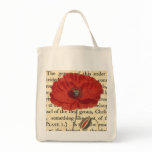 Vintage Poppy Antique Botanical Collage Bag