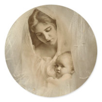 Vintage Portrait, Loving Mother Holding Baby Child stickers by KahunaLuna Vintage Portrait, Loving Mother Holding Baby Child stickers
