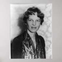 Vintage Portrait of Amelia Earhart Posters