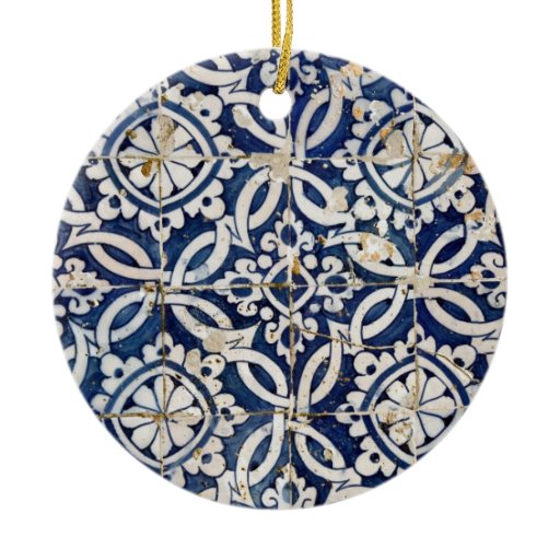 vintage portuguese azulejo double sided ceramic round vintage portuguese azulejo double sided ceramic round