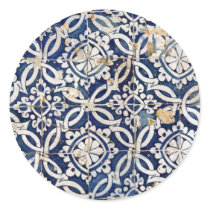 Vintage Portuguese Azulejo Round Stickers