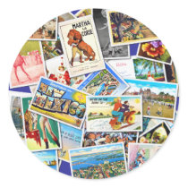 Vintage Post Card Collage Sticker