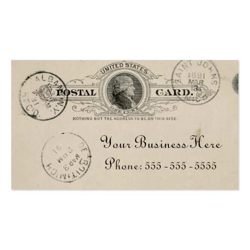 Vintage Postcard Business Card (front side)