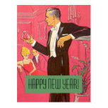 Vintage Postcard Happy New Year Gentleman Toasts
