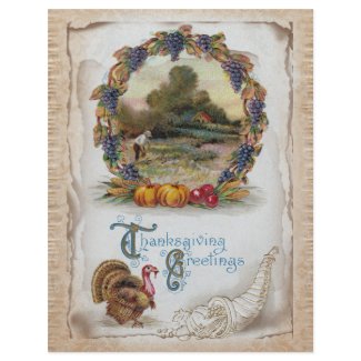 Vintage Postcard Holiday Turkey flyer