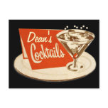 Vintage Postcard - Martini Glass Cocktails