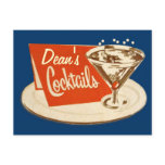 Vintage Postcard - Martini Glass Cocktails