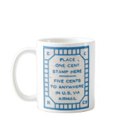Vintage postcard postage stamps coffee mug mug