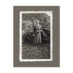Vintage Postcard - Young woman in vineyard