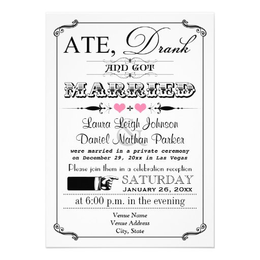 Vintage Poster and Chalkboard Wedding Invitation 2