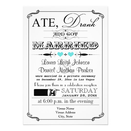 Vintage Poster and Chalkboard Wedding Invitation 3