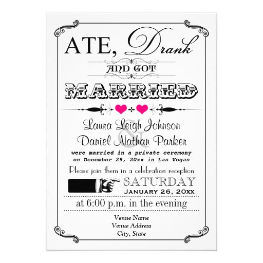 Vintage Poster and Chalkboard Wedding Invitation 4