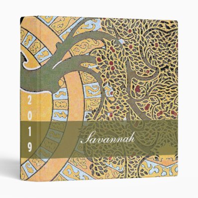 Vintage Poster Art Swirly Tree and Vintage Font Binder