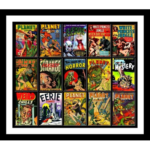 Vintage Poster Comic Book Covers Collage 15A print