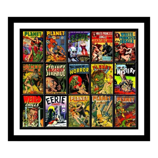 Vintage Poster Comic Book Covers Collage 15A Posters Zazzle