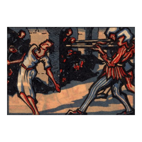 Vintage poster: Girl being killed by gunmen print