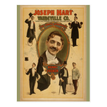 Vintage Poster - Joseph Hart Vaudeville Co - 1899 Post Card