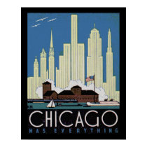 Vintage poster of chicago posters