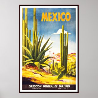 Vintage Poster Print Mexico Large