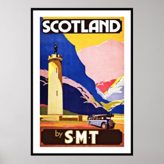 Vintage Poster Print Scotland by S.M.T Large