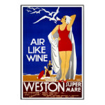 Vintage Poster Print Weston Super Mare
