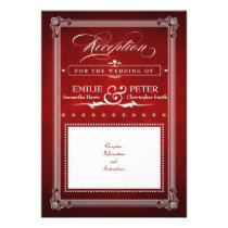 Vintage Poster Red & Silver Reception Card