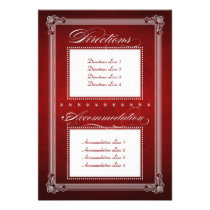 Vintage Poster Red & Silver Wedding & Reception Invitation