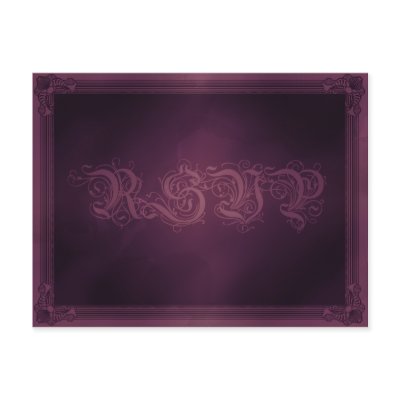 Vintage Poster Style Purple RSVP Postcard