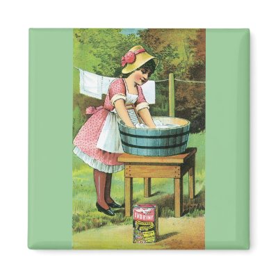 Vintage Poster - Wash Day Refrigerator Magnets by renee869hello