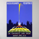 Vintage Posters, Chicago Buckingham Fountain WPA