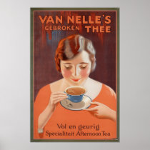 Vintage Posters, Woman Drinking Tea