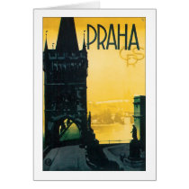 Vintage Prague (Praha) Poster Card