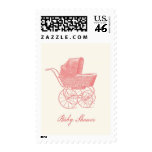 Vintage Pram Baby Shower Postage stamps