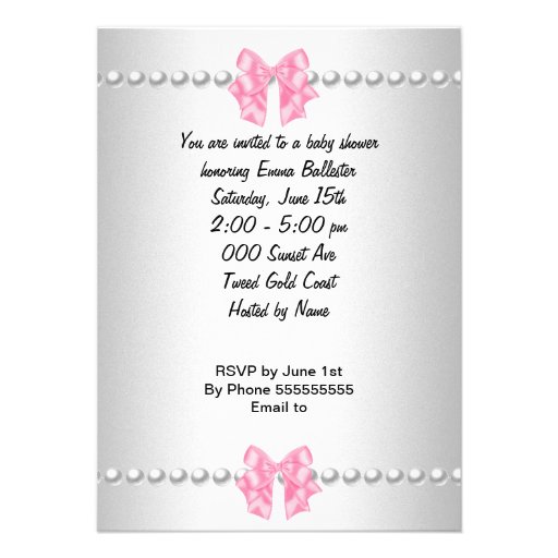 Vintage Pretty Baby Shower Cute Girl Pink Personalized Announcement