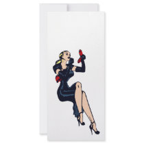 Vintage Pretty Blonde Retro Glamor Girl Pinup Custom Rack Card