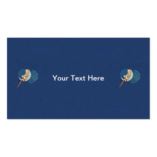 Vintage Pretty Blue Fairy Stockings Blue Moon Business Card Template (back side)
