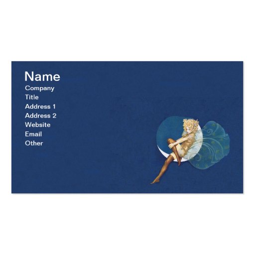 Vintage Pretty Blue Fairy Stockings Blue Moon Business Card Template