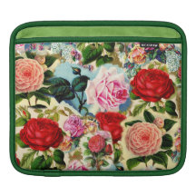 Vintage Pretty Chic Floral Rose Garden Collage Sleeve For iPads