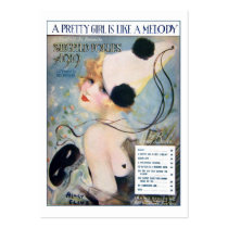 Vintage Pretty Girl is Like a Melody Gift Tag Business Card