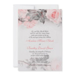 Vintage Primrose Pink Rose Wedding Invitation