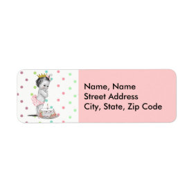 Vintage Princess Baby Birthday Address Label
