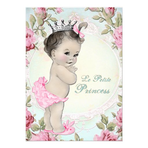 Vintage Princess Baby Shower Custom Invitation