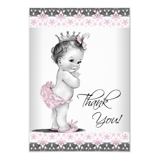 Vintage Princess Baby Shower Thank You Card | Zazzle