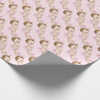 Vintage Princess Baby Shower Wrapping Paper
