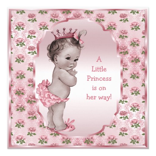 Vintage Princess Pink Roses Baby Shower