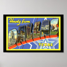 Vintage Print Greetings Dallas Texas
